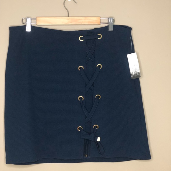 Kensie Navy Blue Skirt NWT • Size XL - Picture 2 of 8